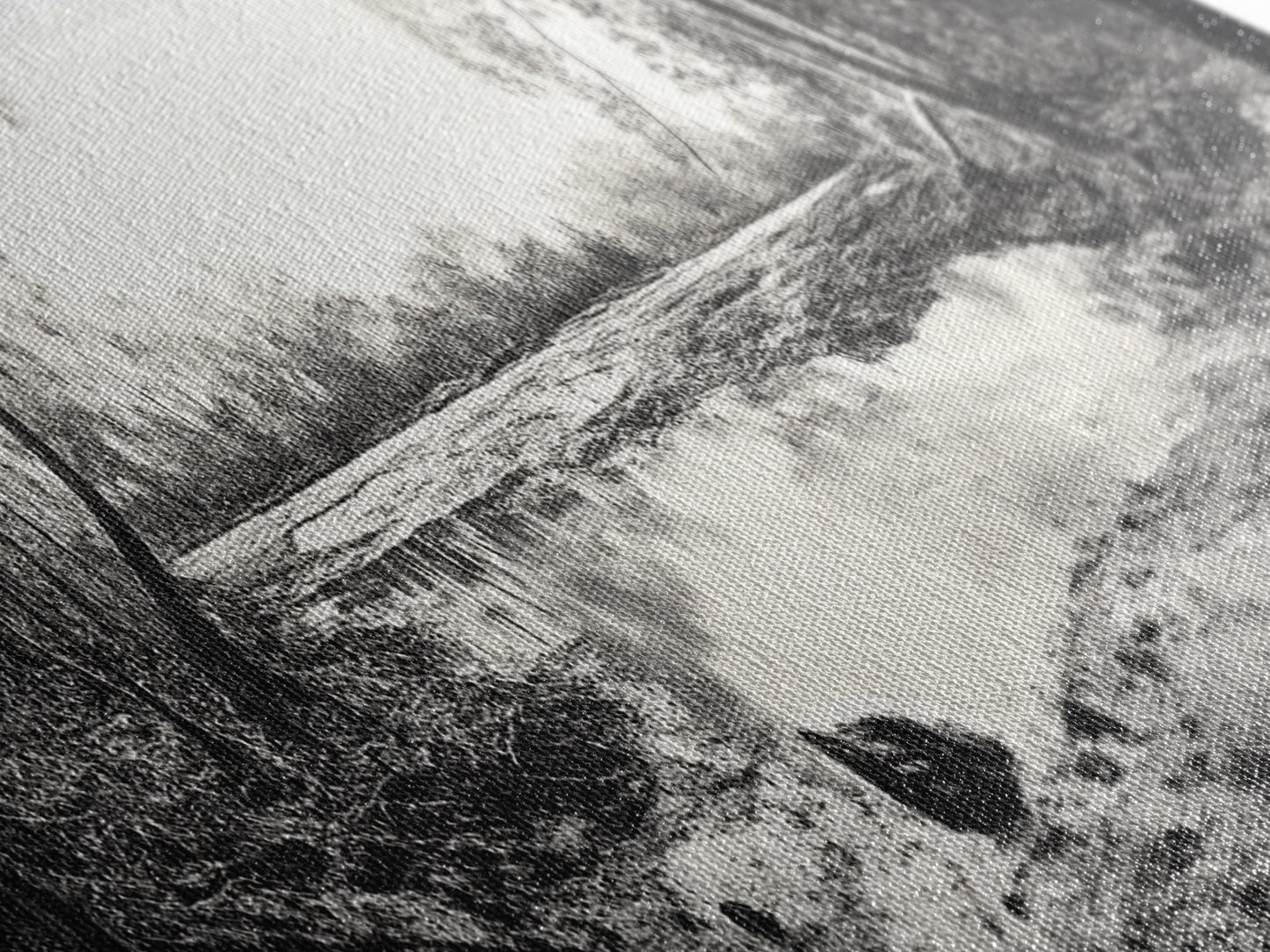 Swamp Scene, Wetlands Wall Art, Nature Reflection Print, Framed Canvas Print, Rustic Living Room Art, Earthy Tones, Woodland Decor