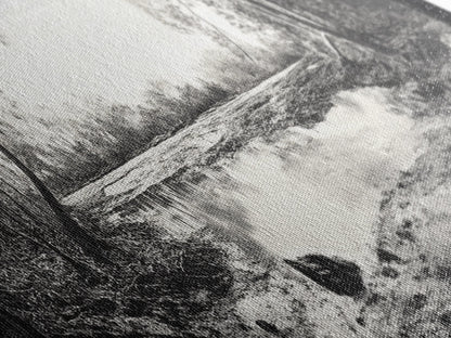 Swamp Scene, Wetlands Wall Art, Nature Reflection Print, Framed Canvas Print, Rustic Living Room Art, Earthy Tones, Woodland Decor