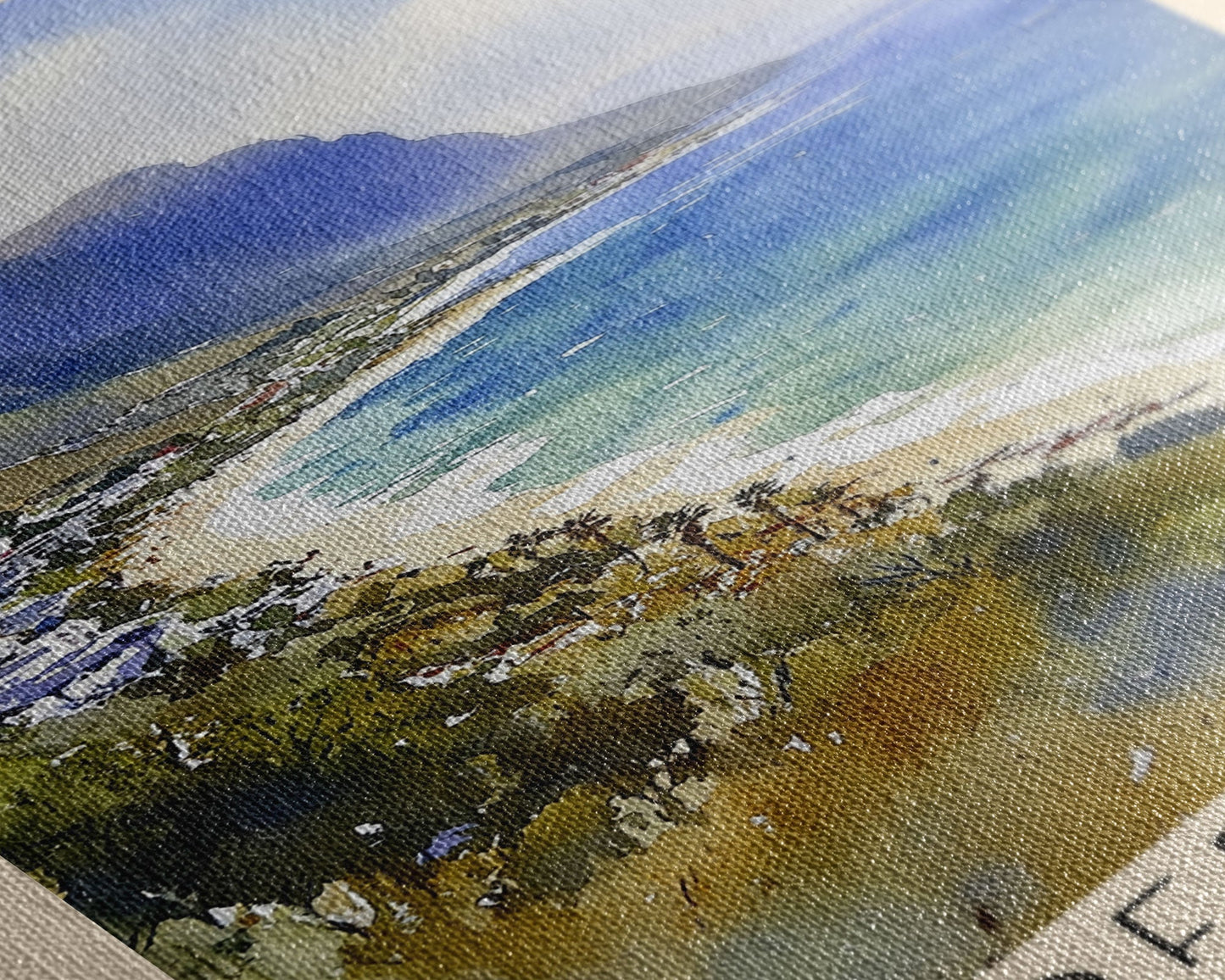 Coffee Bay, South Africa Watercolor Print, Vacation Gift, South Africa Wall Art, Beach Painting, Beach Decor, Large Wall Art, Wood Frame Art