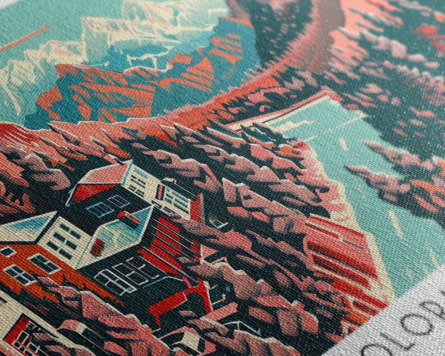 Colorado Springs Colorado Panoramic Travel Poster Canvas Print