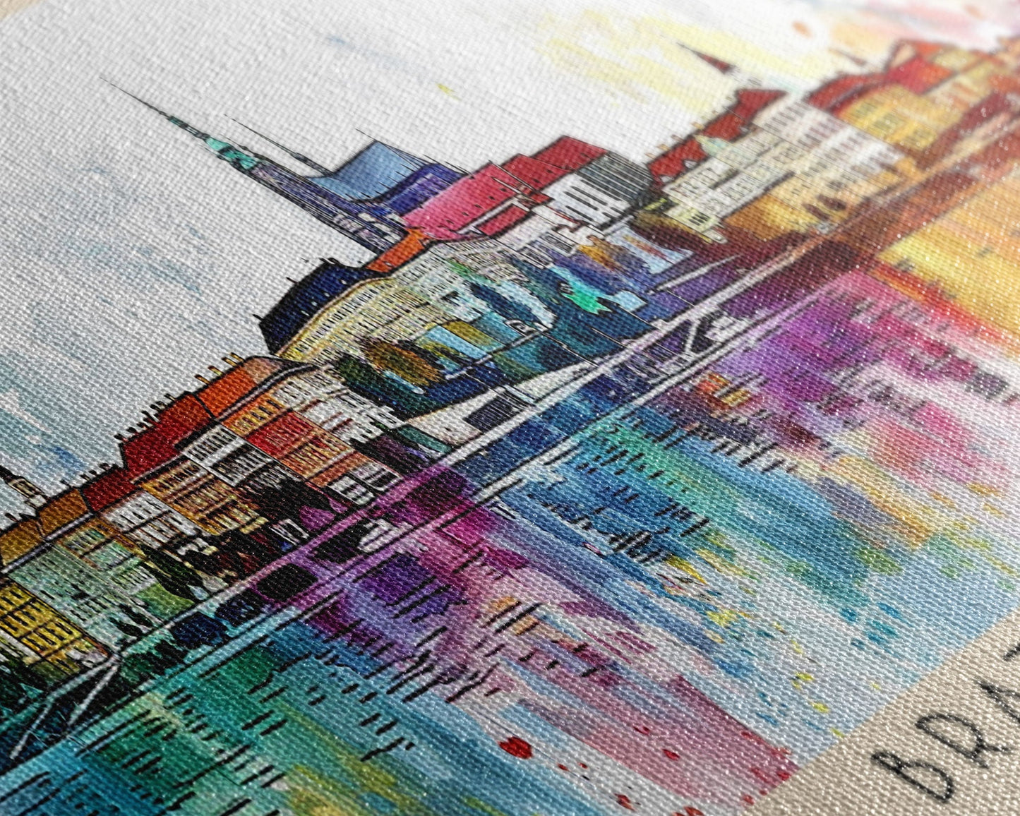 Bratislava Slovakia Wall Art, Panoramic Travel Poster, Panoramic Framed Canvas Print, City Wall Art, Wall Hanging Home Decor, Travel Art