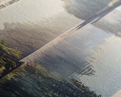 Lake Norman North Carolina Framed Canvas Print, Lake House Decor, Panoramic Wall Art, Travel Poster, Scenic Landscape Painting, Contemporary Art