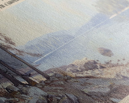 Lake Strom Thurmond South Carolina Framed Canvas Print, Lake House Decor, Panoramic Wall Art, Travel Poster, Serene Landscape Painting, Bedroom Decor