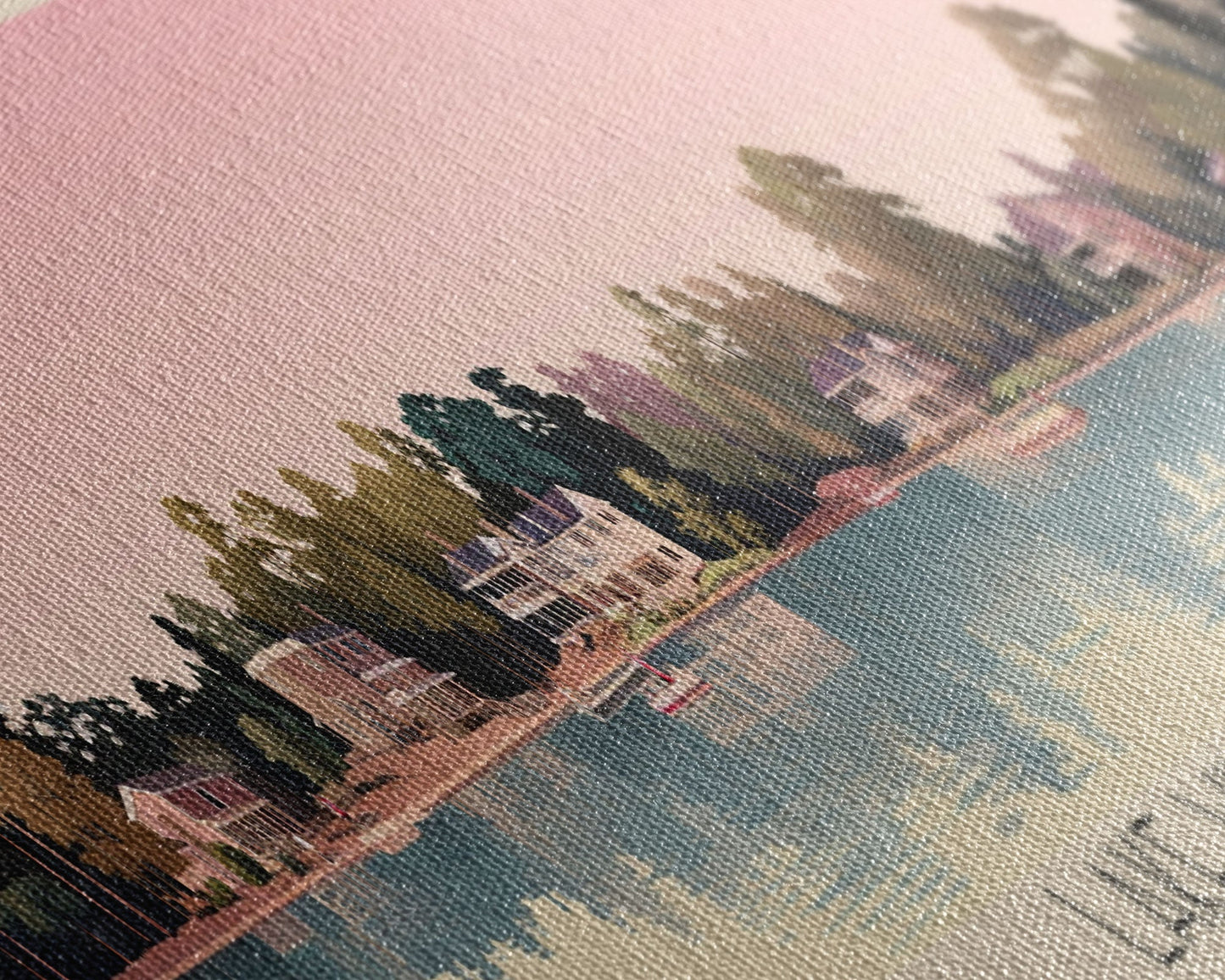 Lake Winfield Scott, Georgia Panoramic Wall Art Framed Canvas Print, Midcentury Modern, Pop Art, Home Decor, Travel Poster, Living Room Art