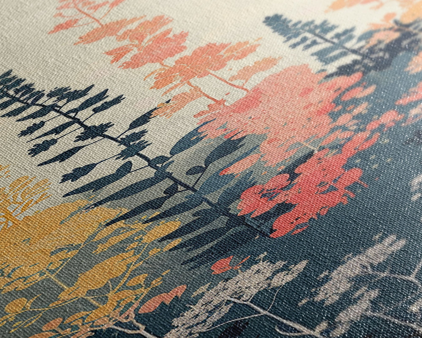 Framed Canvas Print Of Elegant Wildflowers Set Against A Soft Background, Skinny Art, Tall Art, Japanese Style Art, Ukiyo-e Art, Wood Block Print