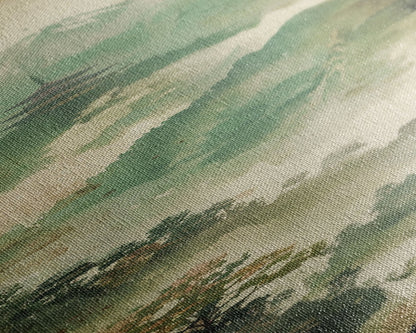 Skinny Art Tall Art Framed Canvas Print Japanese Style Art Foggy Mountain Temple Landscape Wood Block Print Ukiyo-e Feng Shui Wall Art