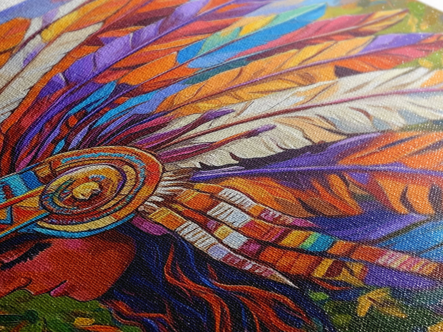 Native American Headdress, Goddess Art Print, Afrocentric Wall Art, Southwest Wall Art, Boho Art, Canvas Print, Rustic Wall Art