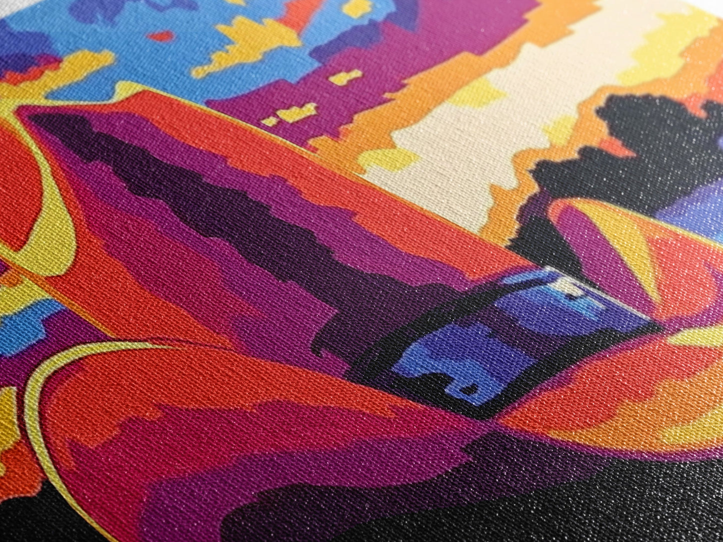 Western Sunset Art, cowboy hat painting, rustic wall art, southwest wall art, extra wide art, framed canvas print, panoramic painting