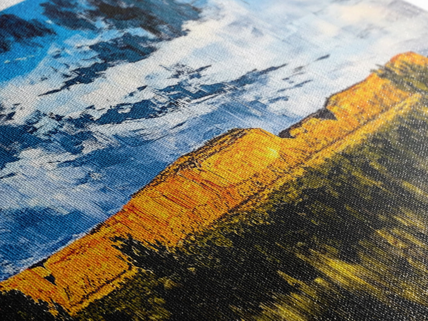 Southwest desert, landscape painting, long narrow wall art, extra wide art, panoramic painting, framed canvas print, rustic decor