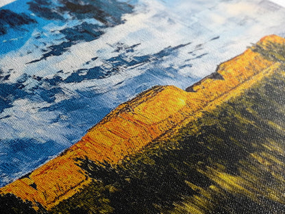 Southwest desert, landscape painting, long narrow wall art, extra wide art, panoramic painting, framed canvas print, rustic decor