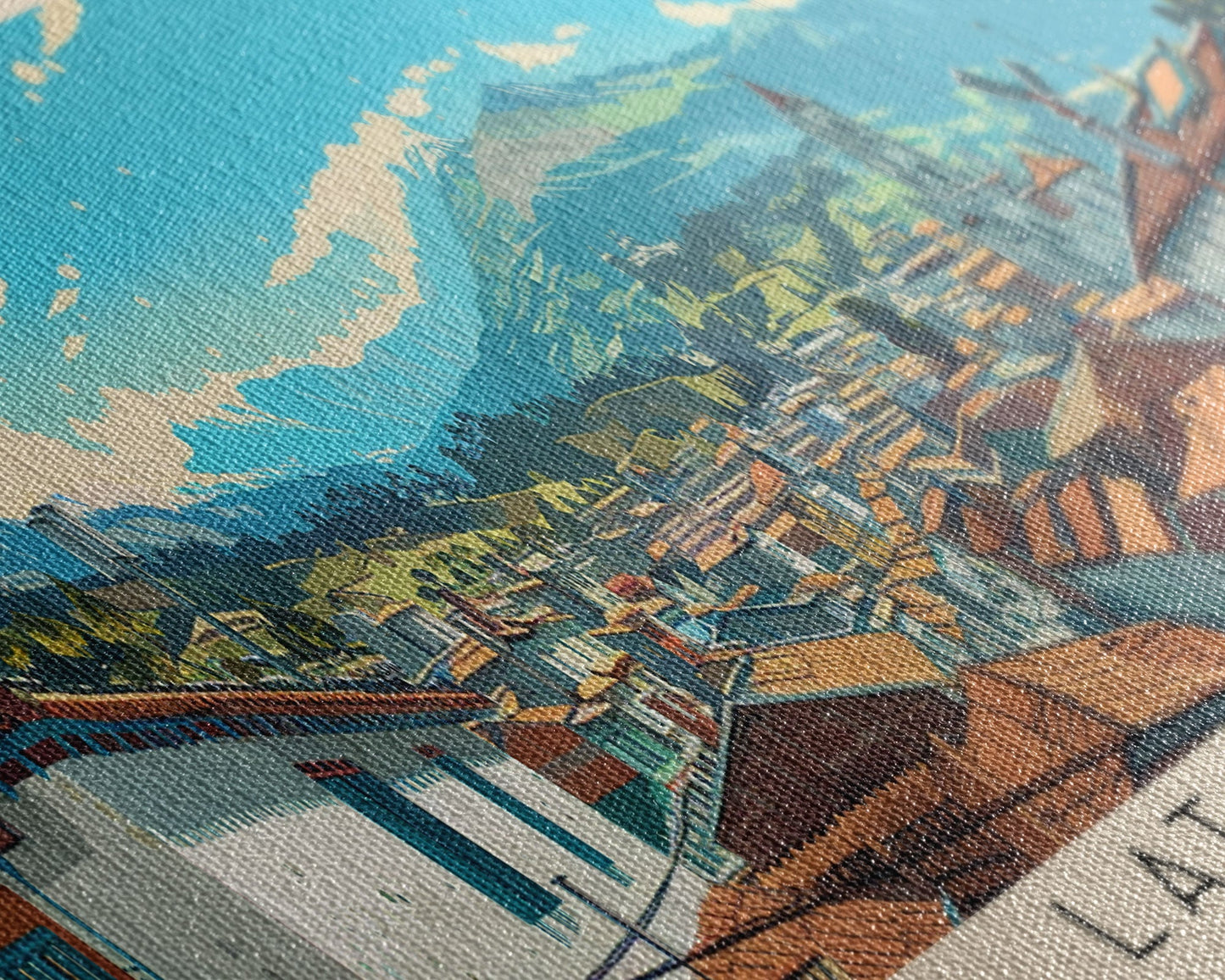 Latacunga, Ecuador Panoramic Canvas Print, Latacunga, Ecuador Painting, Ecuador Art, Latacunga Travel Poster, Travel Art, Housewarming Gift