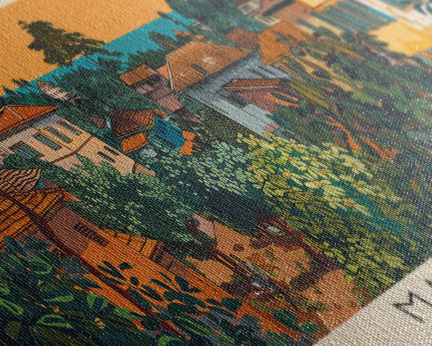 Maroua, Cameroon Panoramic Canvas Print, Maroua, Cameroon Painting, Cameroon Art, Maroua Travel Poster, Travel Art, Living Room Painting