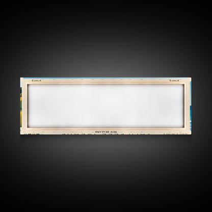 Campbell Island, New Zealand Panoramic Print, Vacation Gift, New Zealand Wall Art, Beach Painting, Beach Decor, Large Wall Art, Wood Frame Art