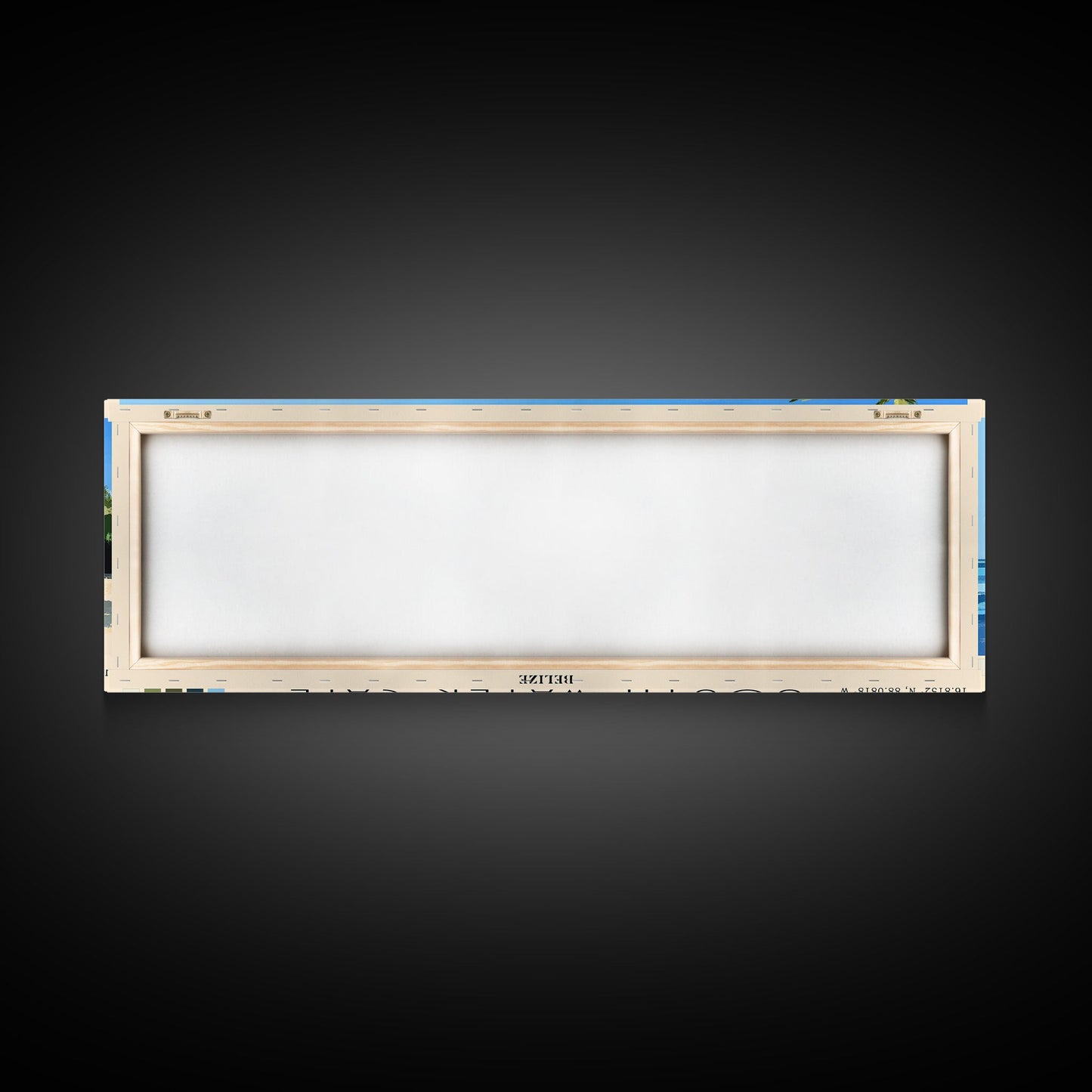 South Water Caye, Belize Panoramic Beach Print, Vacation Gift, Belize Wall Art, Framed Canvas Print, Framed Beach Painting