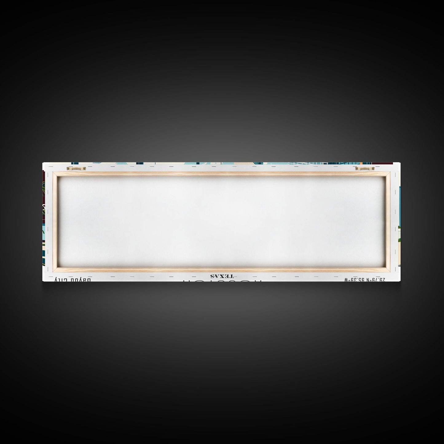 Houston Texas Panoramic Painting, Mid Century Modern Framed Canvas Print, Retro Pop Art Travel Poster, Office Wall Art