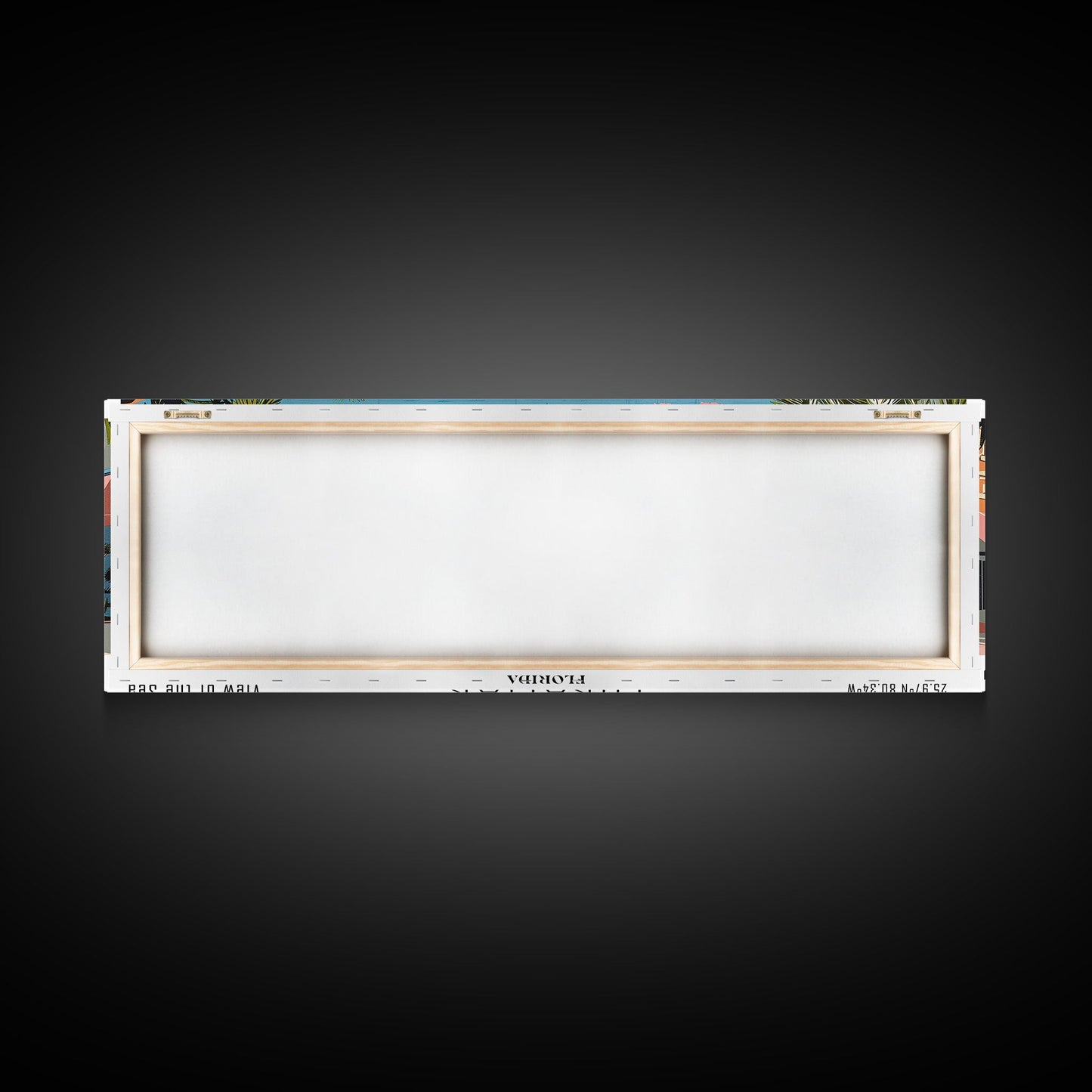 Miramar Florida Panoramic Painting, Mid Century Modern Framed Canvas Print, Retro Pop Art Travel Poster, Office Wall Art