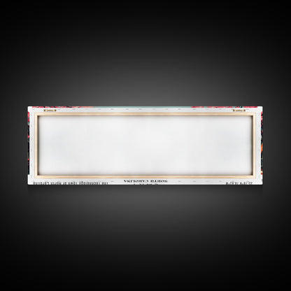 Cary North Carolina Panoramic Painting, Framed Canvas Print, Mid Century Modern Wall Art, Retro Pop Art Travel Poster, Office Decor, City Art