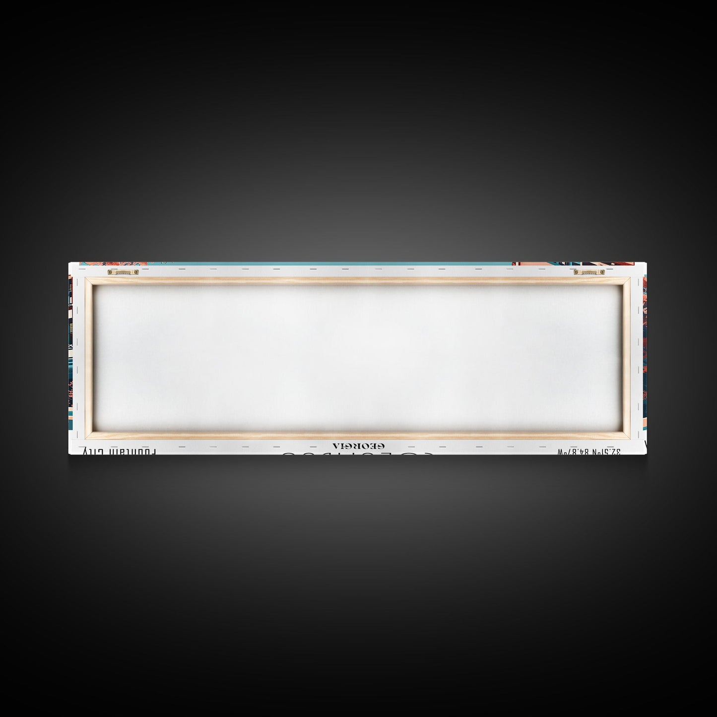 Columbus Georgia Panoramic Painting, Framed Canvas Print, Mid Century Modern Wall Art, Retro Pop Art Travel Poster, Home Decor, City Art