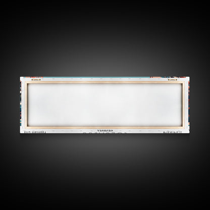 Columbus Georgia Panoramic Painting, Framed Canvas Print, Mid Century Modern Wall Art, Retro Pop Art Travel Poster, Home Decor, City Art