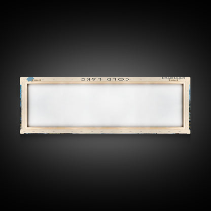 Cold Lake Framed Canvas Print, Lake House Art, Panoramic Wide Art, Travel Poster, Modern Lake Painting, Home Decor