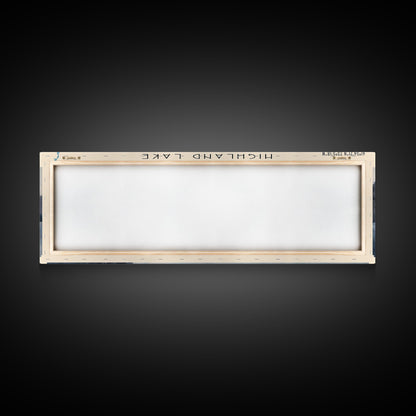 Highland Lake Connecticut Framed Canvas Print, Lake House Art, Panoramic Wall Art, Travel Poster, Scenic Lake Painting, Home Decor