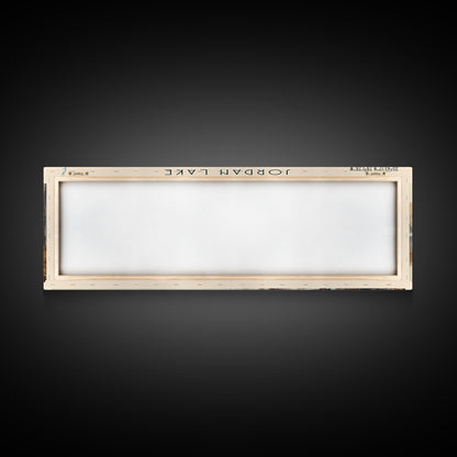 Jordan Lake North Carolina Framed Canvas Print, Lake House Art, Panoramic Travel Poster, Wall Art, Stunning Lake Painting, Home Decor