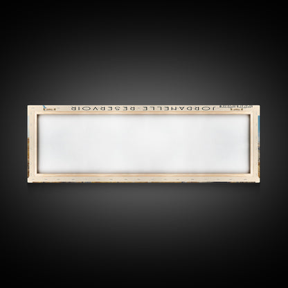 Jordanelle Reservoir Utah Framed Canvas Print, Lake House Art, Panoramic Wall Art, Travel Poster, Serene Lake Painting, Home Decor