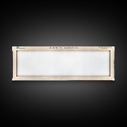 Kuhn Lake Indiana Framed Canvas Print, Lake House Art, Panoramic Wall Art, Travel Poster, Serene Lake Painting, Home Decor