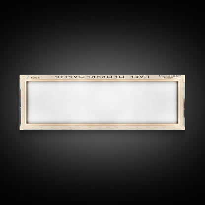 Lake Memphremagog Vermont Framed Canvas Print, Lake House Decor, Panoramic Wall Art, Travel Poster, Beautiful Landscape Painting, Bedroom Decor