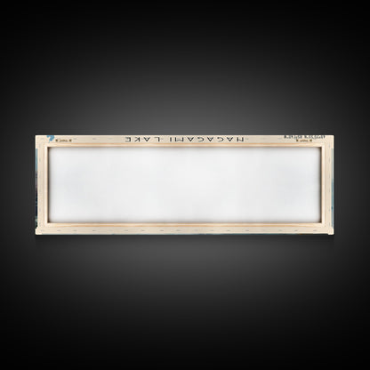 Nagagami Lake Framed Canvas Print, Lake House Decor, Panoramic Wall Art, Travel Poster, Landscape Painting, Bedroom Decor