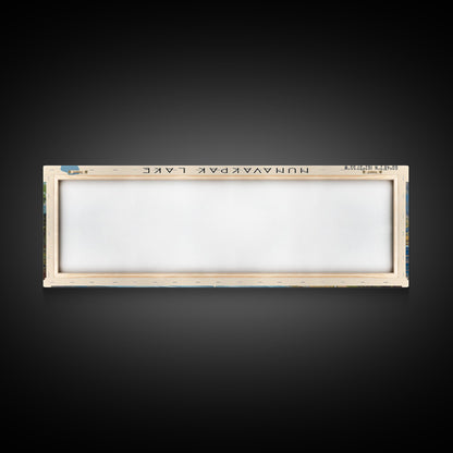 Nunavakpak Lake Framed Canvas Print, Lake House Decor, Panoramic Wall Art, Travel Poster, Scenic Landscape Painting, Contemporary Art