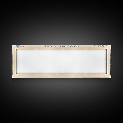 Paulina Lake Oregon Framed Canvas Print, Lake House Decor, Panoramic Travel Poster, Landscape Painting, Bedroom Decor