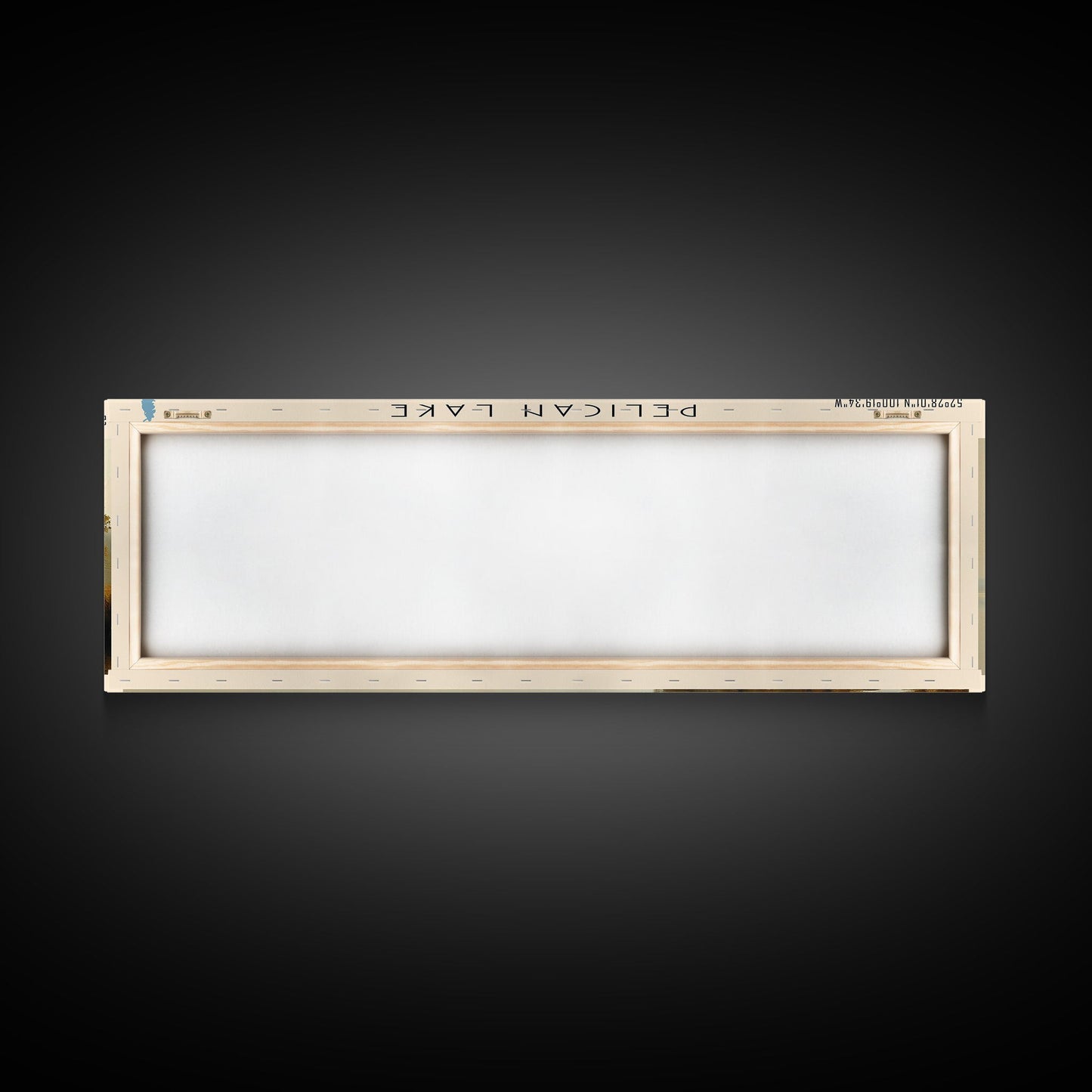 Pelican Lake Framed Canvas Print, Lake House Decor, Panoramic Wall Art, Travel Poster, Scenic Landscape Painting, Contemporary Art