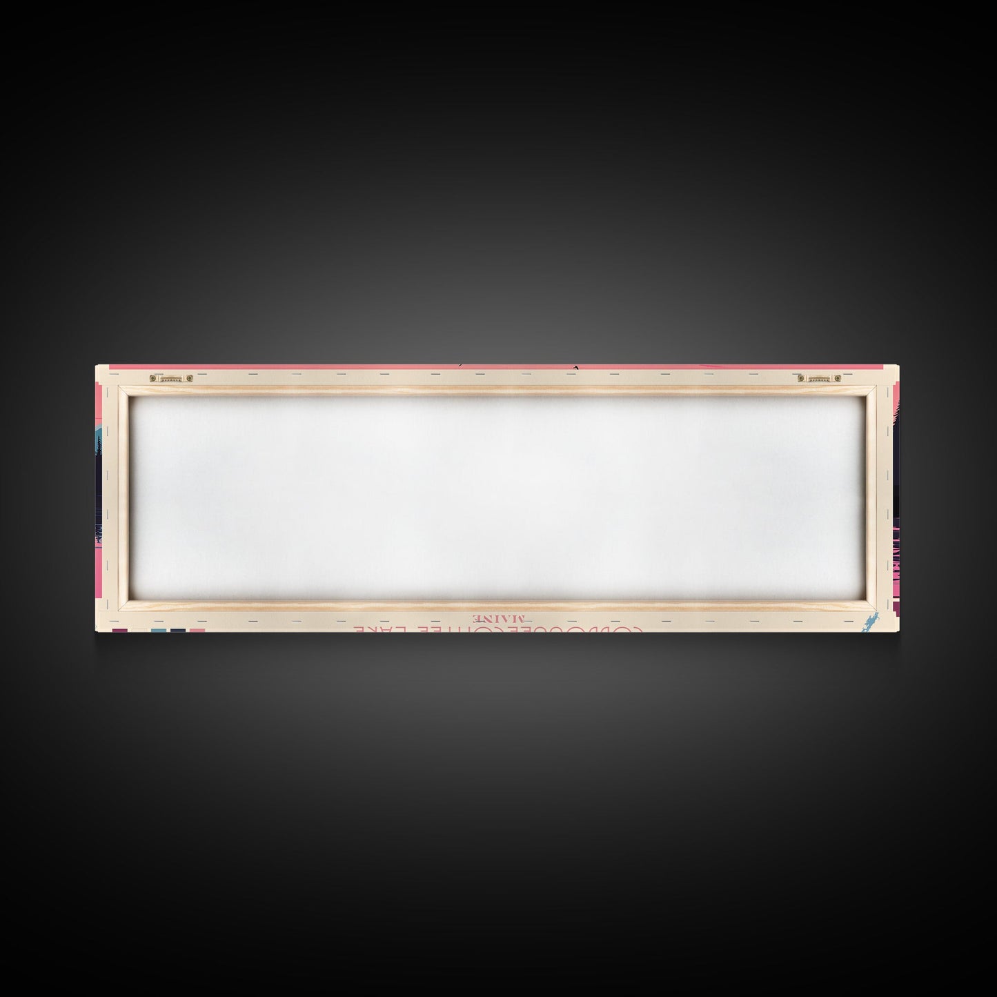 Cobbosseecontee Lake Maine Framed Canvas Print, Midcentury Modern Panoramic Wall Art, Living Room Decor, Pop Art, Travel Poster Art, Scenic Nature Painting, Lake House Decor