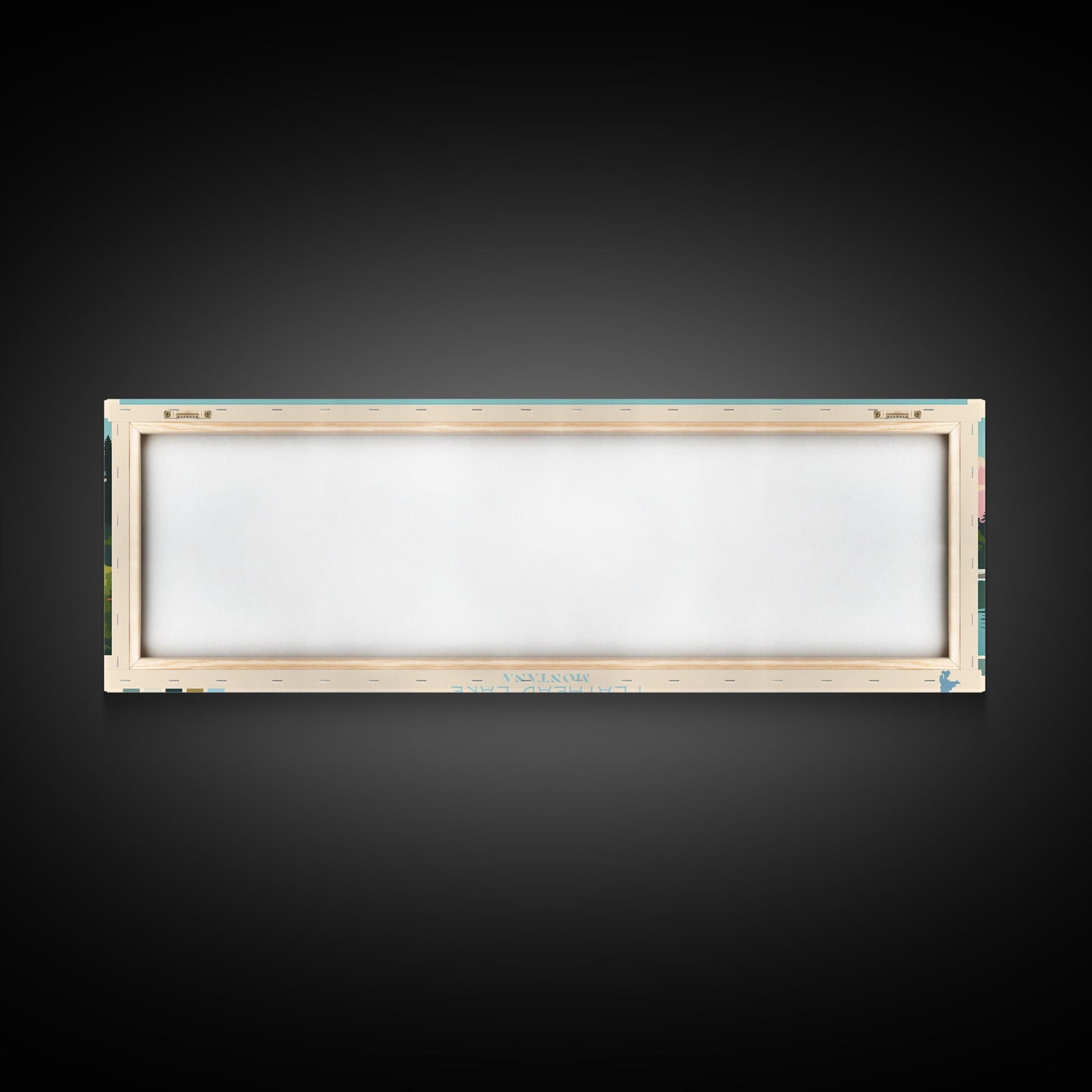 Flathead Lake Montana Framed Canvas Print, Panoramic Art, Midcentury Modern, Pop Art, Living Room Wall Art, Travel Poster, Lake View, Home Decor