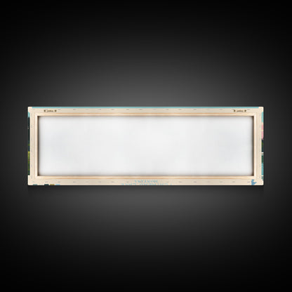 Flathead Lake Montana Framed Canvas Print, Panoramic Art, Midcentury Modern, Pop Art, Living Room Wall Art, Travel Poster, Lake View, Home Decor