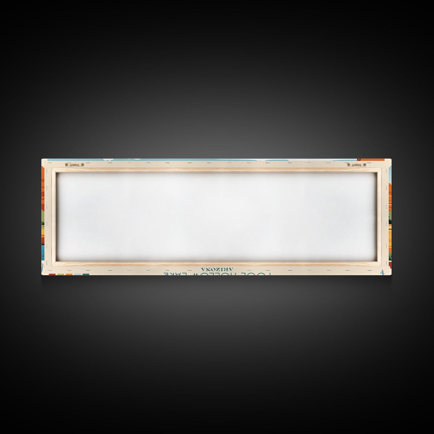 Fool Hollow Lake Arizona Framed Canvas Print, Panoramic Art, Midcentury Modern, Pop Art, Living Room Decor, Travel Poster, Lake Painting, Wall Art