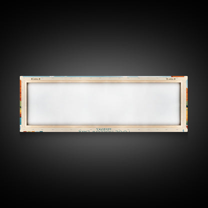 Fool Hollow Lake Arizona Framed Canvas Print, Panoramic Art, Midcentury Modern, Pop Art, Living Room Decor, Travel Poster, Lake Painting, Wall Art