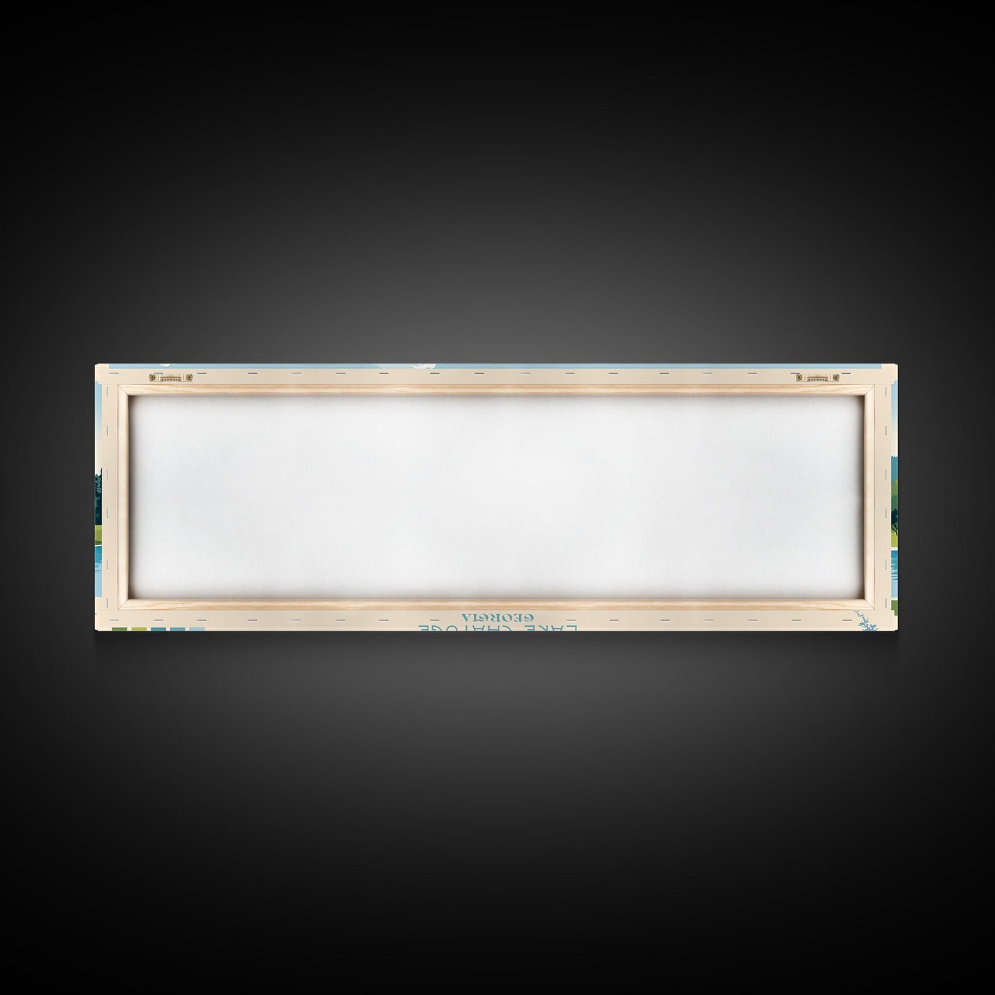 Lake Chatuge Georgia Framed Canvas Print, Panoramic Art, Midcentury Modern, Pop Art, Living Room Wall Art, Travel Poster, Lake House Decor