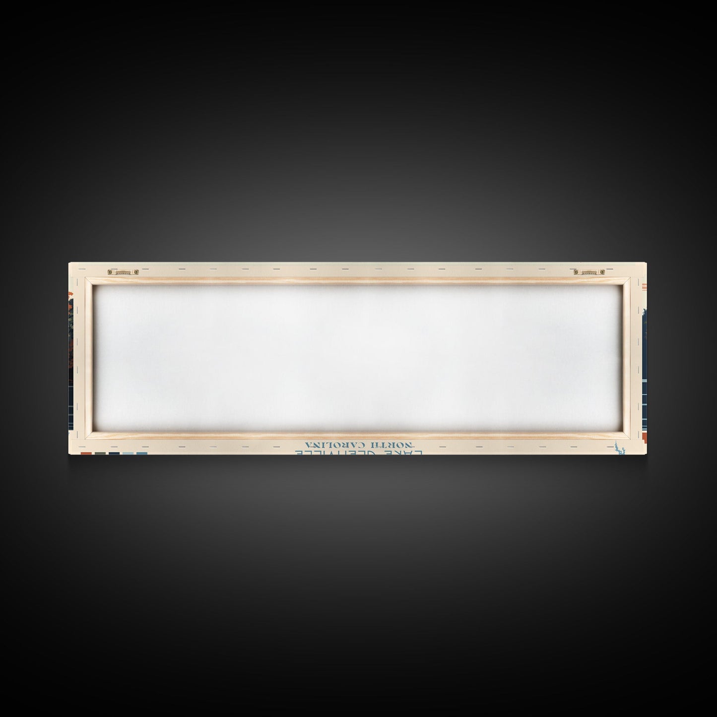 Lake Glenville North Carolina Framed Canvas Print, Panoramic Art, Midcentury Modern, Pop Art, Living Room Wall Art, Travel Poster, Lake House Decor