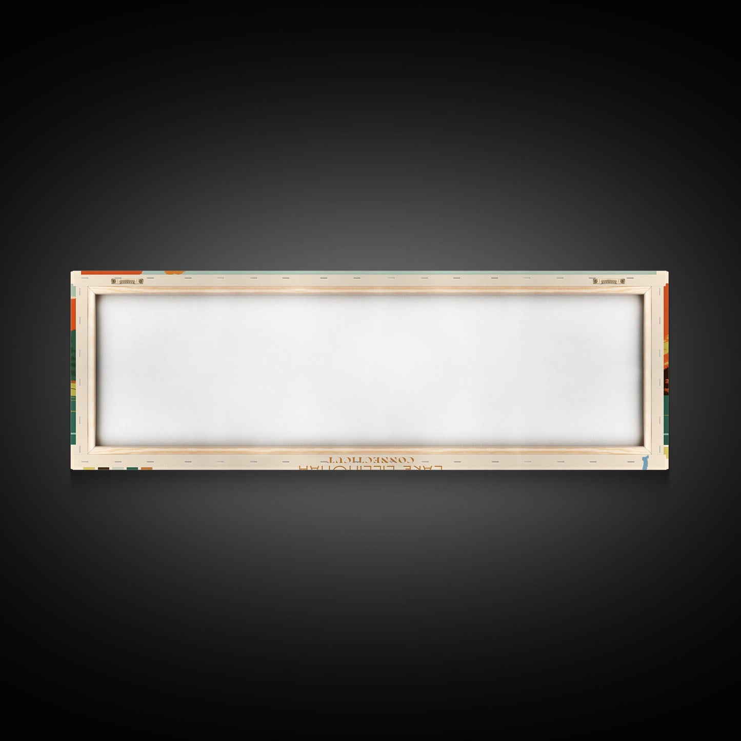 Lake Lillinonah Connecticut Framed Canvas Print, Panoramic Wall Art, Midcentury Modern, Pop Art, Living Room Decor, Travel Poster