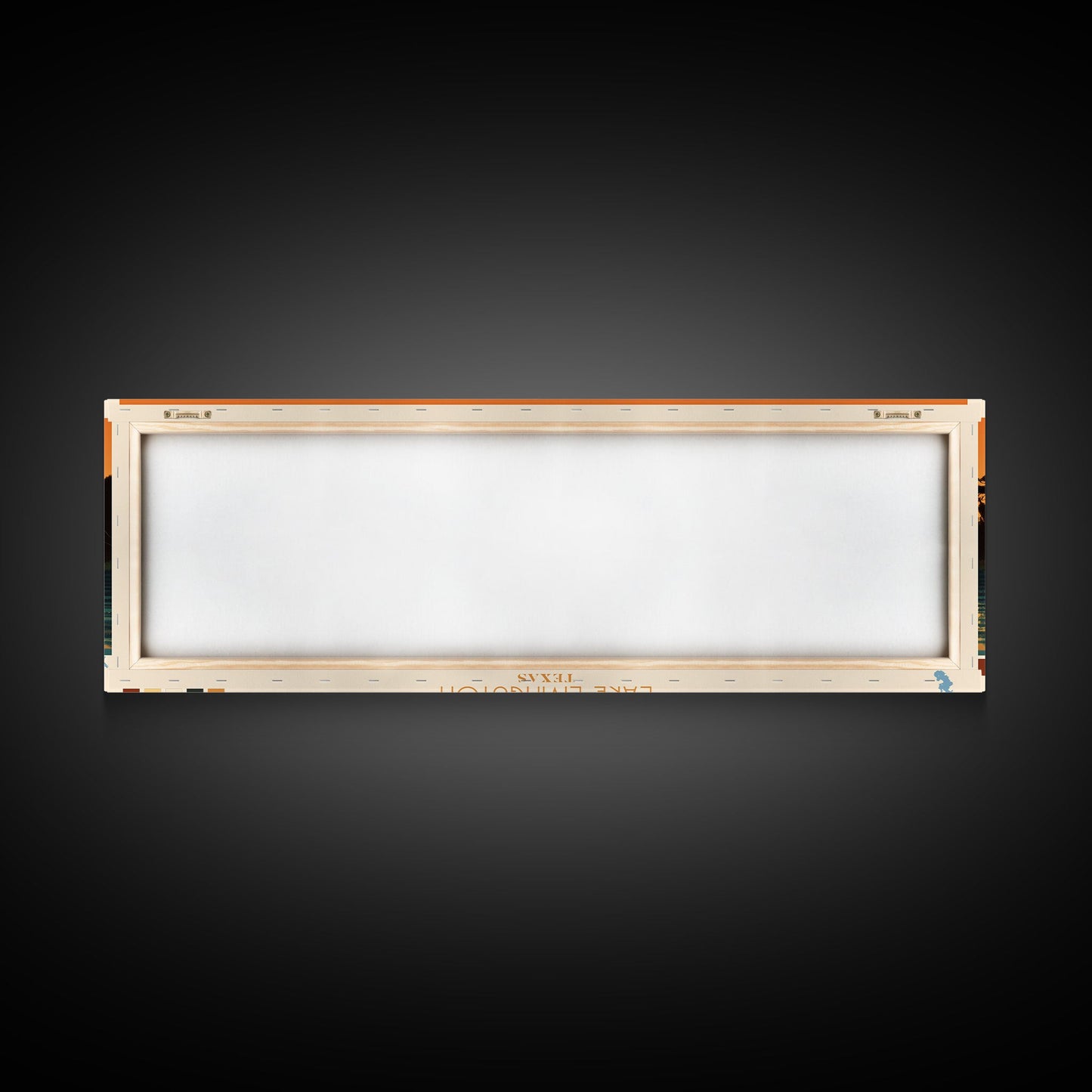 Lake Livingston Texas Framed Canvas Print, Panoramic Wall Art, Midcentury Modern, Pop Art, Bedroom Art, Travel Poster, Lake House Decor