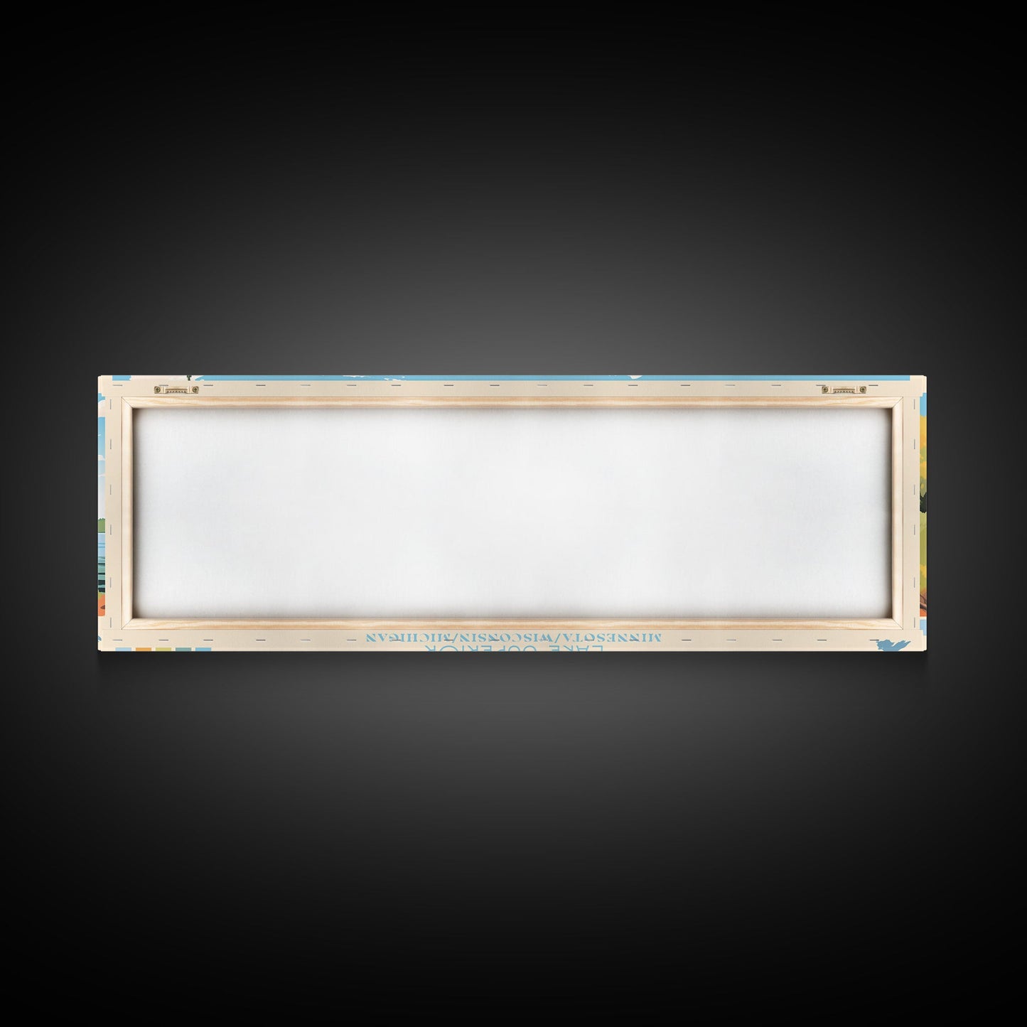 Lake Superior MinnesotaWisconsinMichigan Framed Canvas Print, Panoramic Wall Art, Midcentury Modern, Pop Art, Living Room Decor, Travel Poster, Lake House Art