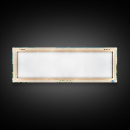 Leech Lake, Minnesota Panoramic Wall Art Framed Canvas Print, Midcentury Modern, Pop Art, Home Decor, Travel Poster, Living Room Art