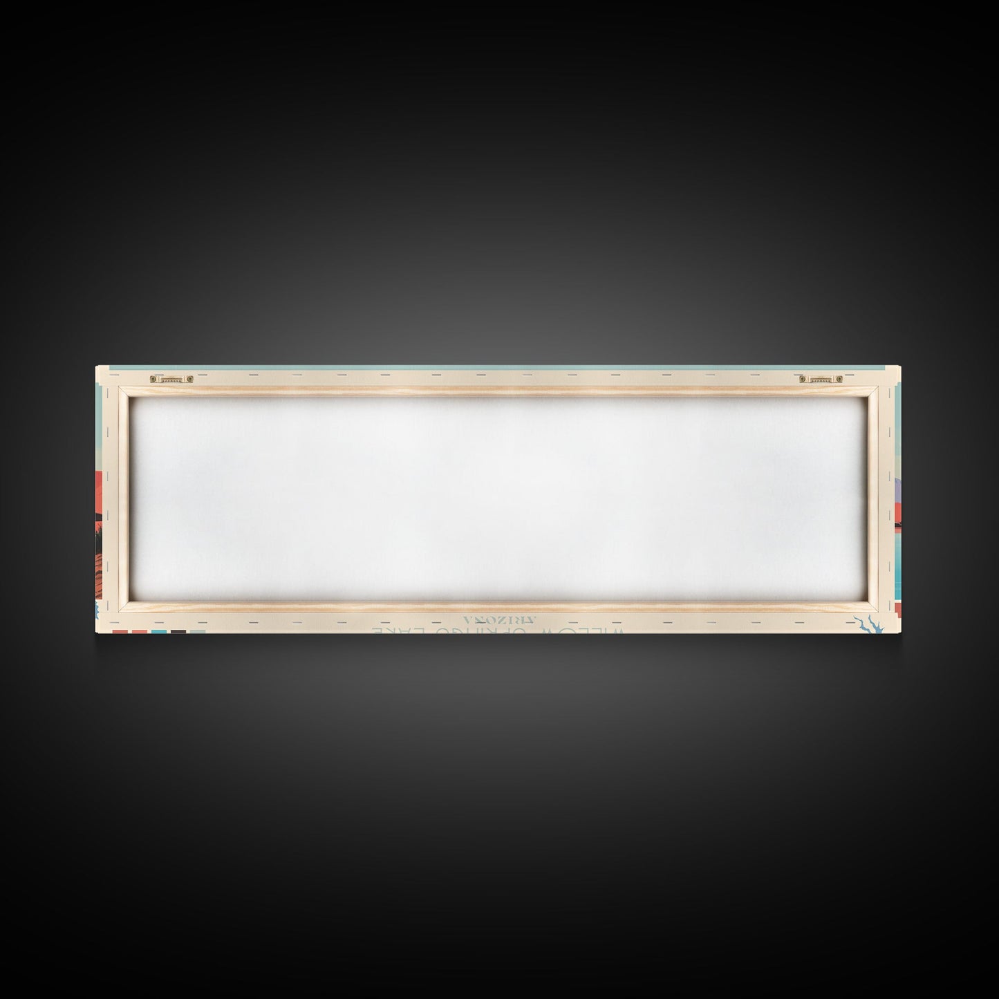 Willow Springs Lake, Arizona Panoramic Framed Canvas Print, Lake House Decor, Midcentury Modern Art, Pop Art, Travel Poster