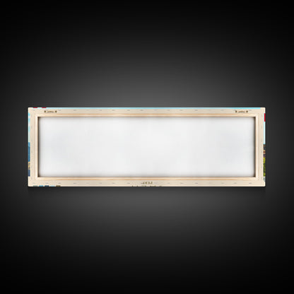 Jakarta, Indonesia Travel Poster Panoramic Canvas Print, Jakarta, Indonesia Painting, Indonesia Art, Jakarta Travel Art, Guest Room Painting