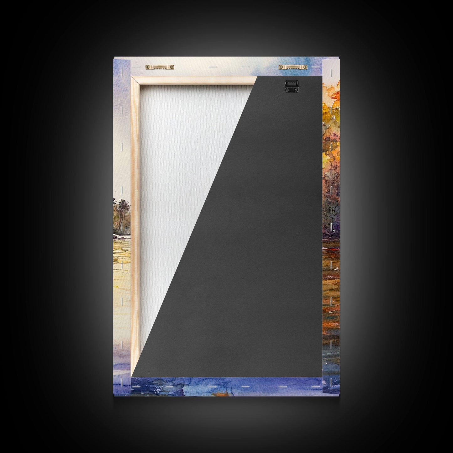 Colorful Sailboats Reflected On Water Framed Canvas Print Fall Nautical Wall Art Coastal Decor Best Gift Idea Holiday Wall Art