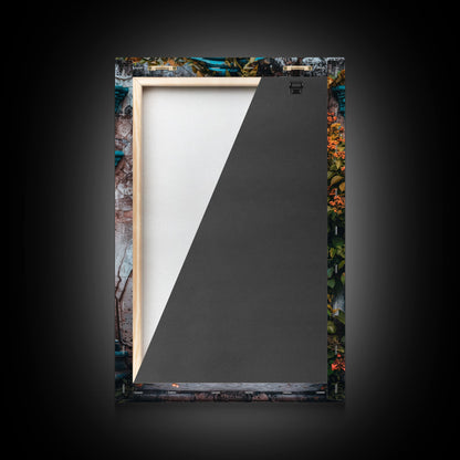 Change23 Mexican Wall Art, Colorful Mexican Door Architecture Painting Framed Canvas Print, Traditional Hacienda Architecture, Ready To Hang