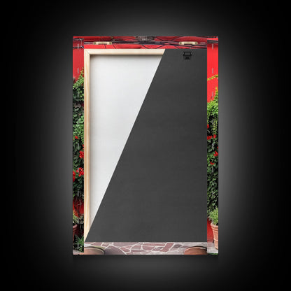 Change Hacienda Architecture Framed Canvas Print, Mexican Wall Art, Art of Mexico, Original Artwork, Wood Framed Ready To Hang