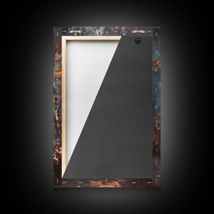 Spooky Street Lights In The City Park, Framed Canvas Print, Wood Framed Wall Art, Fall Decor, Holiday Decor, Seasonal Gift Idea